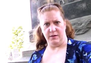 Overweight exhibitionist masturbates outdoors