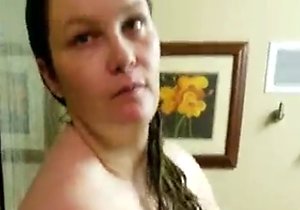 Overweight chick shows her saggy tits and more