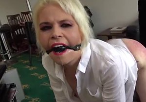 Ugly European dude enslaves a blonde MILF