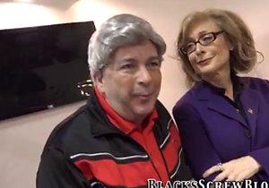 Pale-skinned chick fucking horny black men