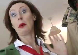 Mommy dresses up as a schoolgirl to get fucked