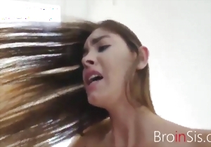 Sensual angel with a perfect round bottom jumps on a big cock